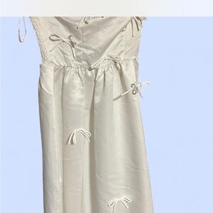 SHEIN White Backless Dress with Bow Details